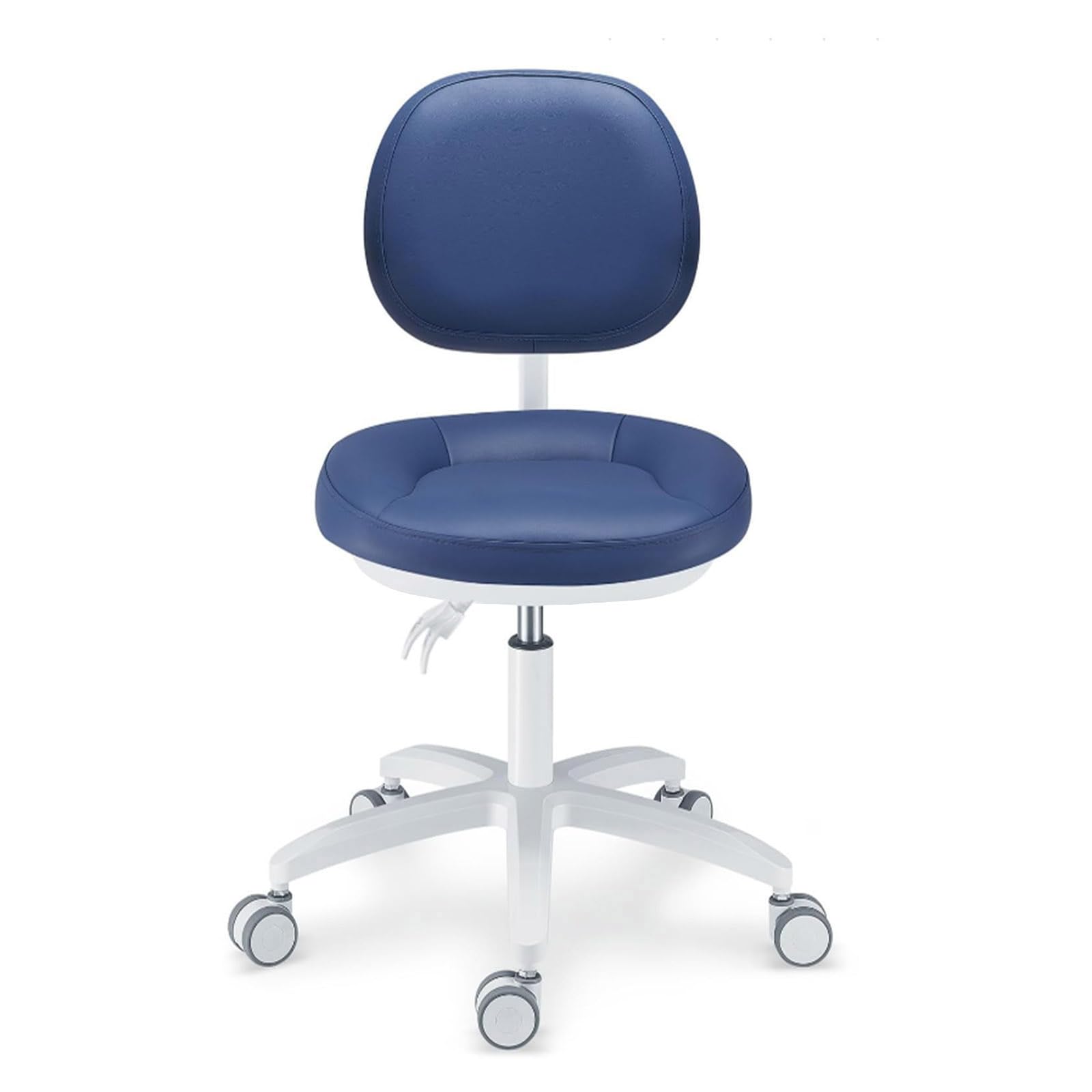 Silla dental con soporte de espalda, reposabrazos giratorio, piel de microfibra, taburete móvil con ajuste de altura para asistente dental y uso médico