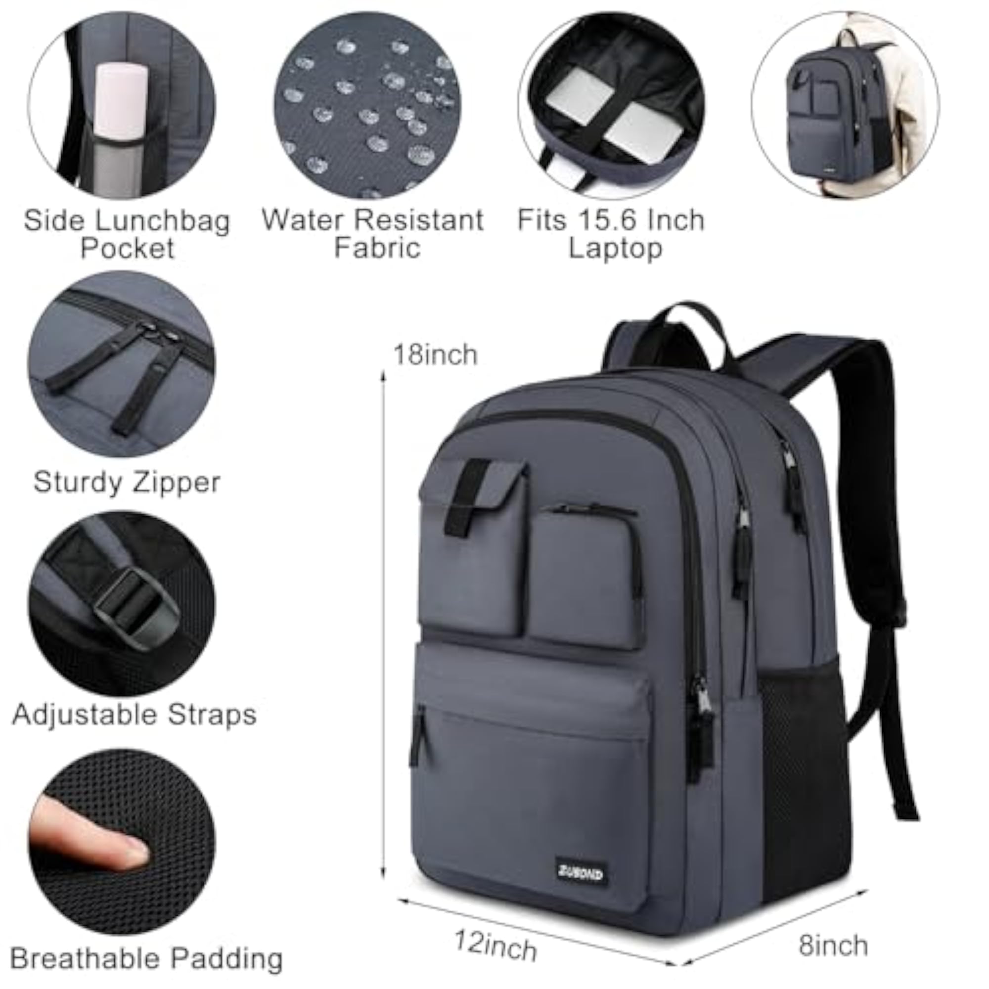 G38 Laptop Backpack, Versatile Travel Bag