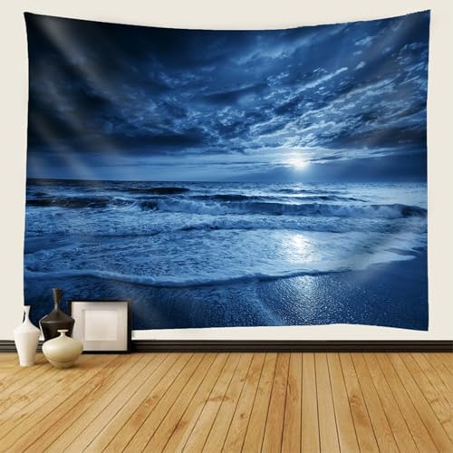 Tela para colgar con paisaje de mar nocturno para decoración de pared 2