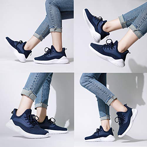 Image of Akk Womens Walking Shoes - Slip On Tennis Running Shoes Memory Foam Lightweight Work Sneakers for Indoor Outdoor Gym