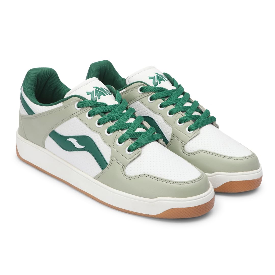 Zaydn Suave Dark Green Sneaker for Men (8 UK)| Soft Cushioned Insole & Lightweight | Stylish Lace-Up Shoes with Casual Outfits | Trendy Sneakers | Shoes for Man | Low Top Sneaker Shoes (B0D7ZT6CG6) Amazon Price History, Amazon Price Tracker