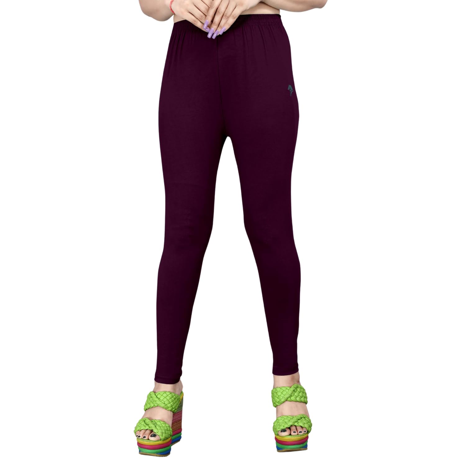 Solid Mid Rise Ankle Length Leggings for Women - Slim Fit Yoga Pants for Running, Office and Everyday Wear | Comfortable and Stylish Activewear-image-46