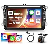 8-Core 6G 128G Radio for VW Seat Golf Polo Passat B6 B7 Jetta Caddy Tiguan Touran Skoda Android 8 Inch Touchscreen Wireless Carplay Android Auto, Driauto Car Stereo Bluetooth GPS WiFi Type-C Camera