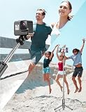 qirita Kij do selfie do iPhone'a, 100 cm, wysuwany statyw do selfie do smartfona z odłączanym uchwytem na telefon i bezprzewodowy statyw do telefonu kompatybilny z iPhone, Samsung, smartfonem, GoPro