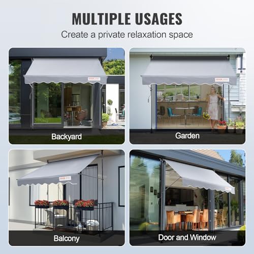 Vevor MANUAL RETRACTABLE AWNING 118×47IN Manual Retractable Awning, 118 Inch Outdoor Retractable Patio Awning Sunshade Shelter thumb #5