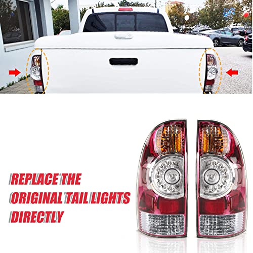 Ransoto Left Right Side Led Tail Lights With Bulbs And Harness Compatible With 2005-2015 Toyota Tacoma Brake Lights Rear Lamp Replace 8156004160 8155004160 #TOP5