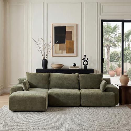 WELAX 114" Sectional Couches for Living Room, Boneless Couch L-Sh...
