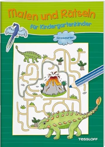 Malen und Rätseln für Kindergartenkinder. Dinosaurier: Suchen, Zählen, Zuordnen, Verbinden für Kinder ab 3 Jahren (Rätsel, Spaß, Spiele)