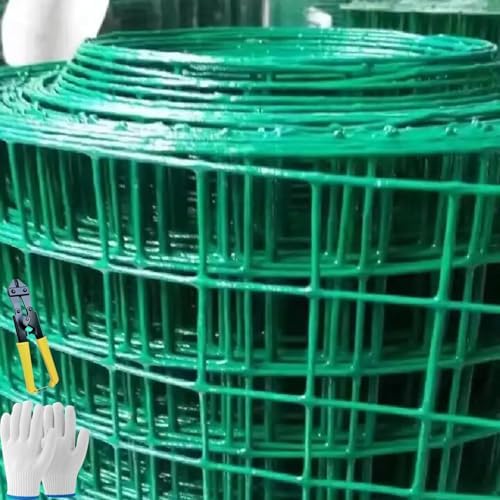 Durable Vinyl Coated Welded Fence Mesh 1.5x10m - 1.6mm Wire, 3x3cm Grid, Weather-Resistant Fencing for Garden, DIY Projects & Animal Enclosures, Heavy-Duty Security Solution