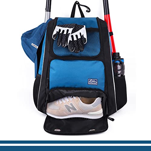 Baseball Bat Bag Backpack,T-Ball & Softball Bat Bag With Shoes Compartment For Youth, Boys Girls And Adult, Lightweight Baseball Bag With Fence Hook Hold Bat, Batting Mitten, Helmet, Caps, Teeball Gear #TOP4