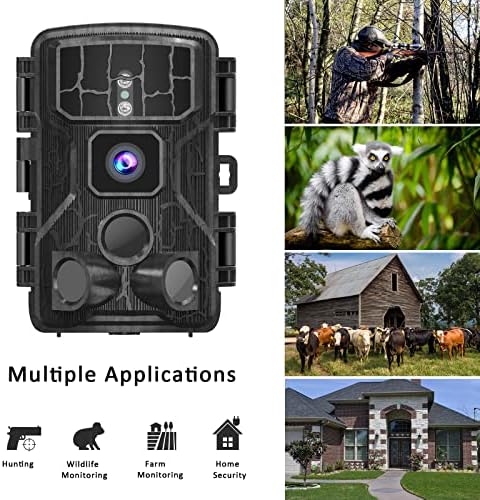 EZETAI Wildlife Camera Wifi 4K 30MP, Bluetooth Trail Game Camera with Night Vision Motion Activated Waterproof for Outdoor Hunting Scouting,Wildlife Monitoring,Home Security 32 TF card/Padlocks