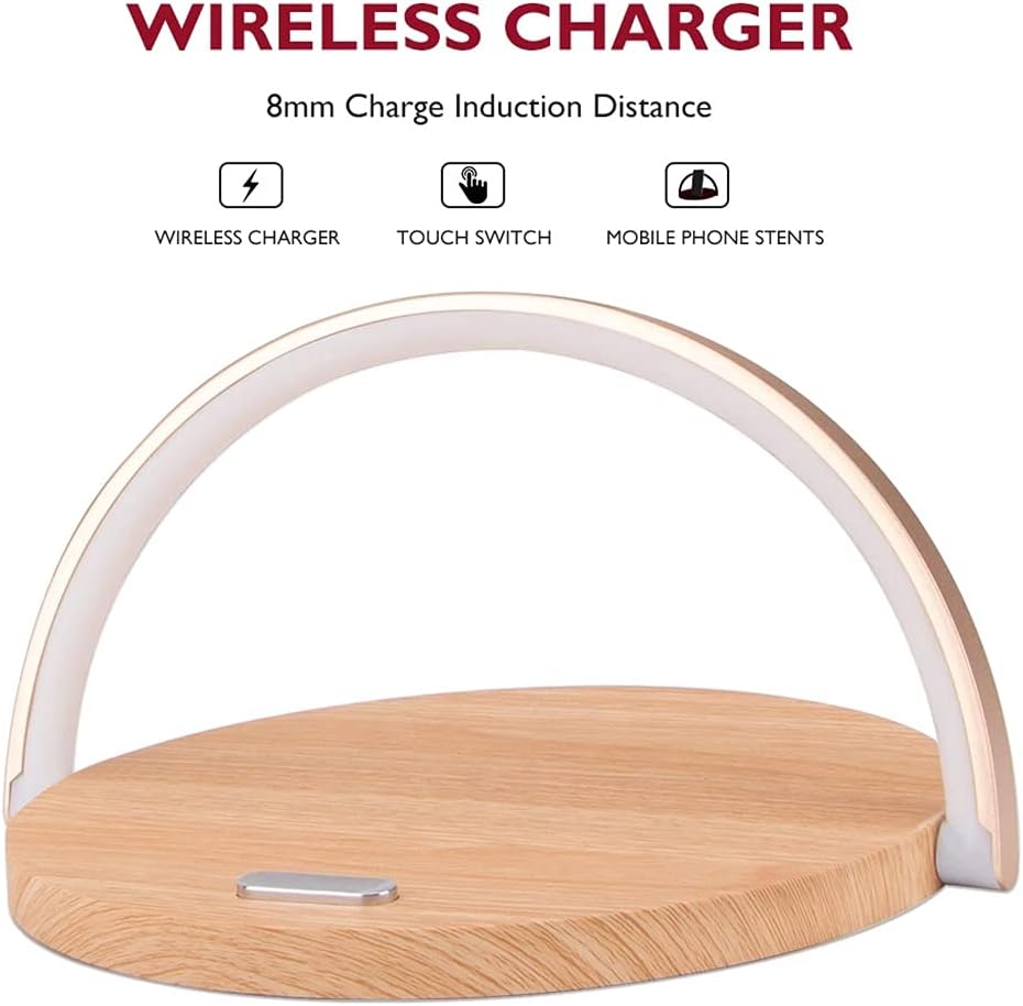 Foldable Bedside Lamp with for Touch Control Dimmable Charging Desk LED Eye-Caring 10W with Touch Control