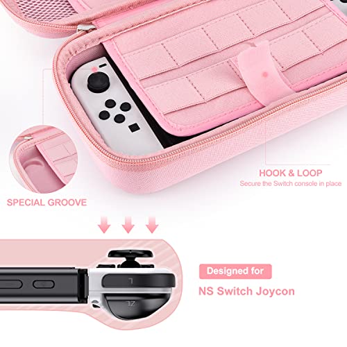 Innoaura Switch Oled Accessories Bundle 18 In 1 Switch Bundle With Switch Case, Switch Game Case, Switch Oled Screen Protector, Switch Stand, Switch Thumb Grips (Pink) #TOP2