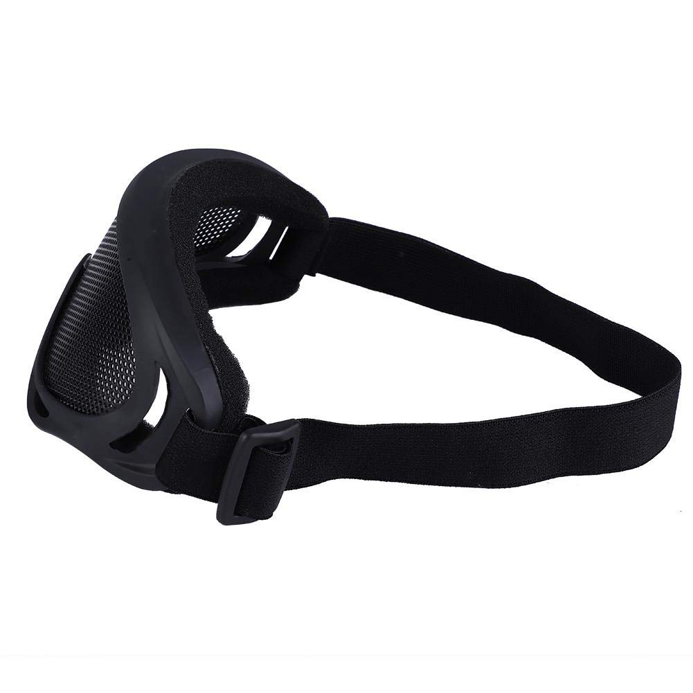 Tbest Airsoft Metal Mesh Goggles Tactical Mesh Goggles Lenti in acciaio Occhiali da sole Mezza viso Copricapi Fascia Googles per il ciclismo all'aperto Running Cam