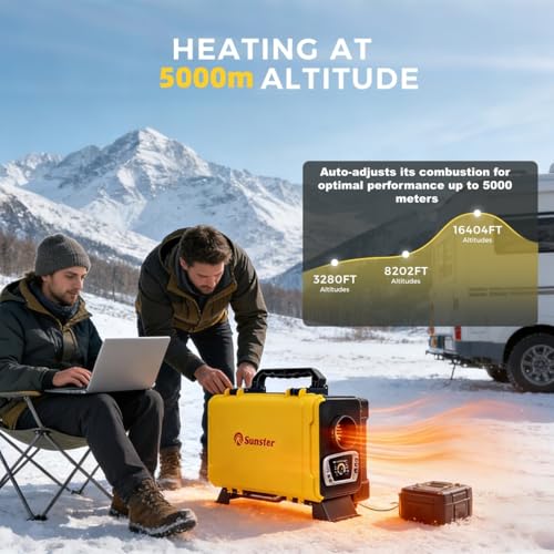 HTB1 8KW Diesel Air Heater, 12V/240V All-in-One diesel heater with Bluetooth App Control, Auto Thermostat &5500m Altitude Mode, Internal Circulation, Car Parking Heater for RV Motorhome Campervan - Image 8