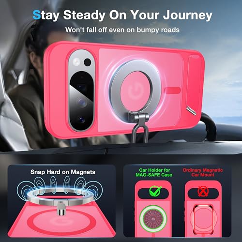 Image of for Google Pixel 10 Pro XL Case with MagSafe [Invisible Kickstand] [Charge While Standing] [Military Shockproof] Translucent Matte Soft Silicone Bumper for Pixel 10 Pro XL Phone Case Slim, Rose