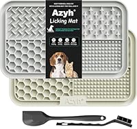 Azyh Leckmatte für Hunde und Katzen, 2 Stück, Langsames Füttern, Lecken für Große Hunde und Welpen, Angstlinderung, Hundespielzeug, Fütterungsmatte für Butter, Joghurt, Erdnüsse, 25 * 15cm