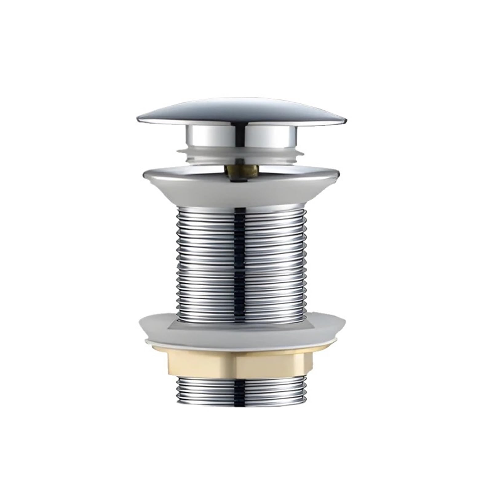Stainless Steel Drainage Grate, Basin Sink Pop Up Drain With or Without Overflow Multicolor(Chrome No Hole)