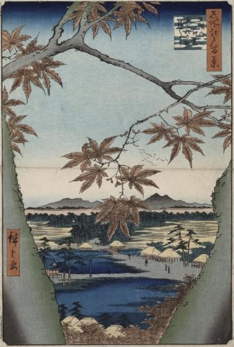 Cuadro en lienzo de Hiroshige ideal para decorar dormitorios con estilo zen 60x90cm
