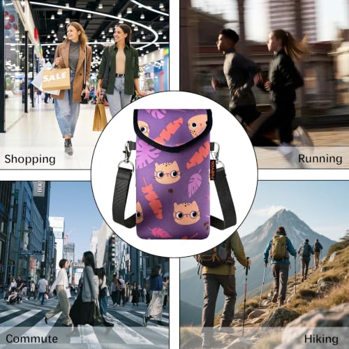 Image of Neoprene Phone Sleeve Pouch Case Bag for Men Women w /Crossbody Strap /Neck Lanyard for iPhone 17 /16 /15 /14 Pro Max, Samsung S25，Pixel 10