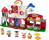 Fisher-Price Little People Caring for Animals Farm Playset with Smart Stages Learning Content for Toddlers and Preschool Kids