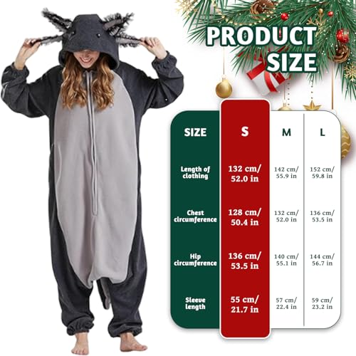 Pijama de Axolotl para adultos de forro polar suave mono con capucha 4