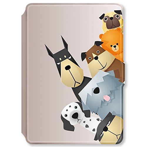 Young Me Martshell Case For 2018 All-New Kindle Paperwhite With Hand Strap - The Thinnest And Lightest Leather Cover Auto Sleep/Wake For Kindle Paperwhite 10Th Generation (Dogs Family) #TOP7