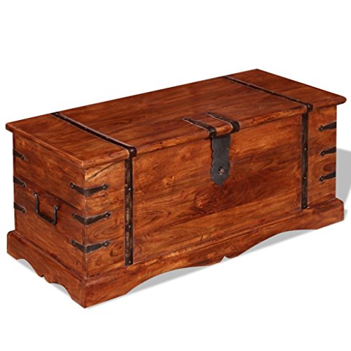 INLIFE Storage Chest Solid Wood Lockable Storage Cabinet Home Organizer Wooden Storage Box for Hallway,Entryway,Bedroom Home Furniture Home Decor 35.4\"x 15.7\"x15.7\" (LxWxH)
