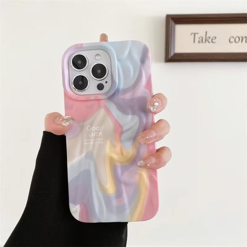 Image of COVERLY for iPhone 14 Pro Max 3D Luxury Rainbow Good Luck Phone Case,Premium Texture Trendy Retro Cute Multi Artistic Cool Design -Aesthetic Shades Heart Princess Cover for Apple iPhone 14 Pro Max