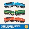 Battat Classic Trains 6 Pieces Wooden Railroad Set Magnetic Toy Trains Train Engines & Cars 3+ Years Wooden Locomotives & Freight Cars
