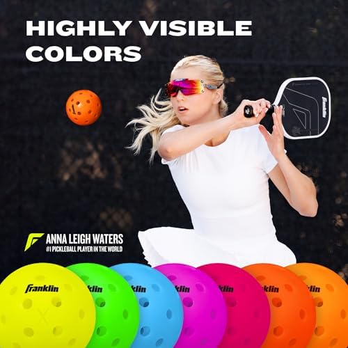 Franklin Sports X-40 Pickleballs - Official Ball of USA Pickleball, APP Tour, US Open - Suitable for Outdoor Courts - Regulation Size, Tournament Grade - 3 Pack - Lava — view 3