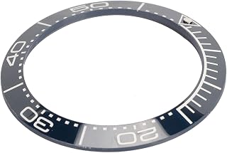 時計ベゼル、ベゼルインサートクリアデジット交換部品 41.5mm (青ベース白数字点線)