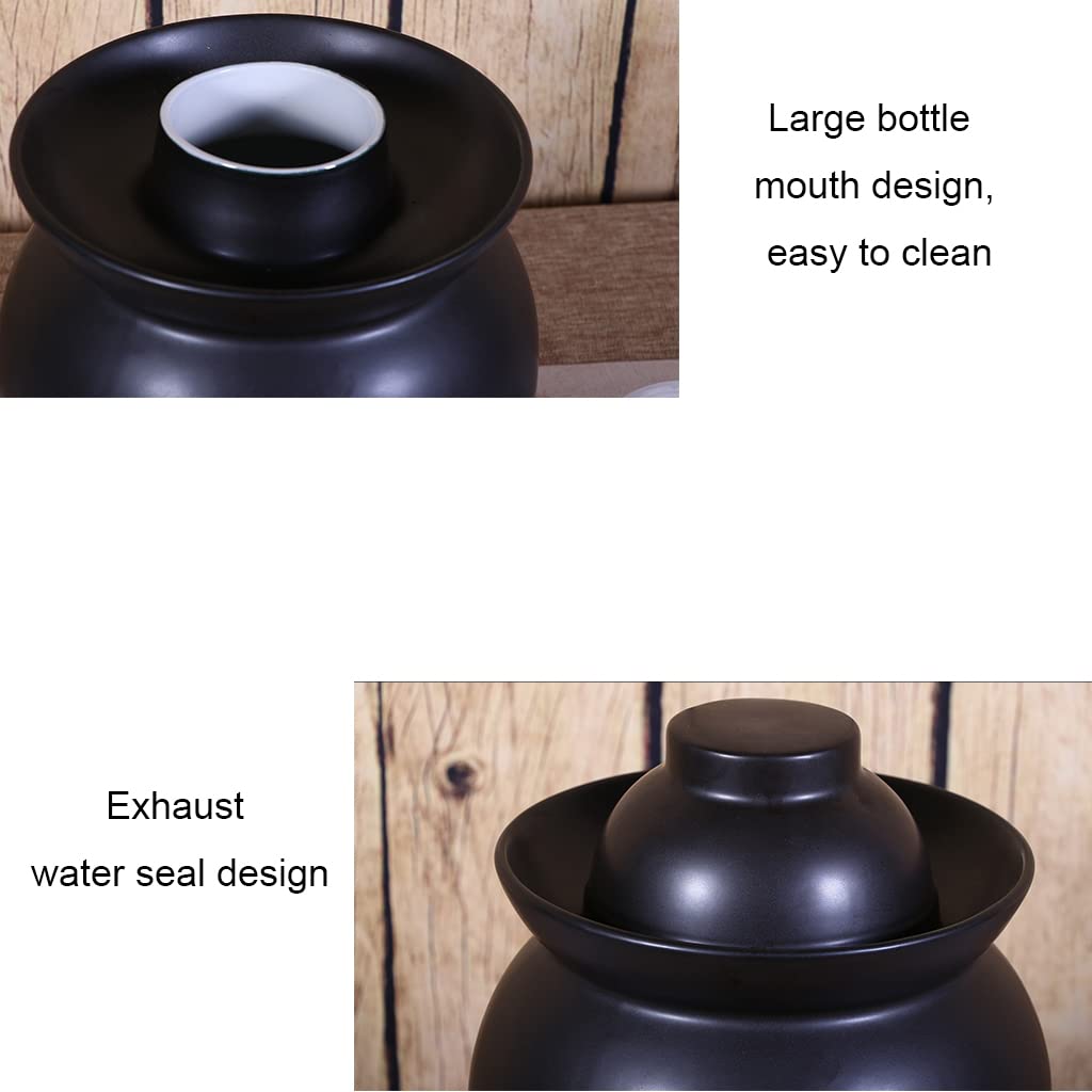 Duży ceramiczny słoik na ogórki z pokrywką, tradycyjny chiński zestaw do fermentacji z pokrywką z uszczelką wodną, ​​słoik do fermentacji do kimchi (niebieski, 3,5 kg)(Blue,1.5KG)