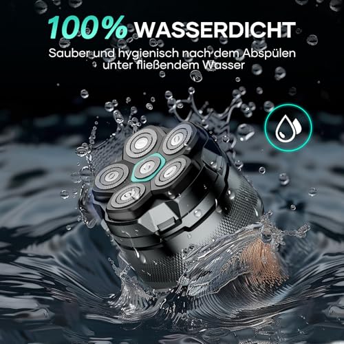 Ersatzrasierkopf für Glatzen Rasierer Herren, kensen 6D Kopfrasierer Schwimmender Rasierkopf Magnetische Austauschbarer Ersatz-Scherkopf Nass und Trocken 4