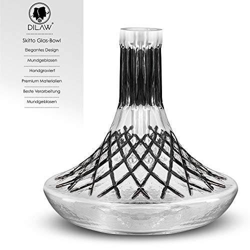 DILAW® SKITTO X Shisha Bowl Glas Ersatzglas Big Bowl ohne Gewinde Passend auf Shisha-Modelle mit Einer Außendurchmesser… – Bild 3