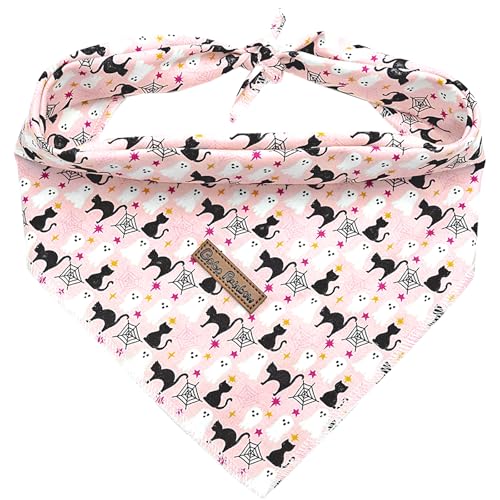 Bobo Rainbow Dog Bandana, 1PC Ghost Print Dog Bandanas Halloween Bandanas Fall Bandanas Bibs Scarf Square Soft Dog Kerchief Pet Bandanas for Small Medium Large Dogs