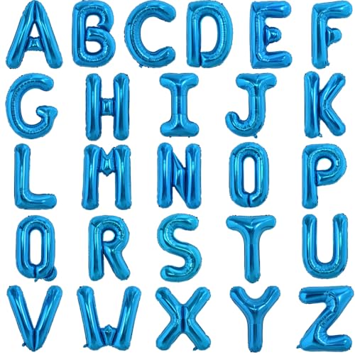TONIFUL Lot de 52 ballons en aluminium Mylar avec lettre de l'alphabet personnalisée à faire soi-même pour anniversaire, célébration, remise de diplôme -...