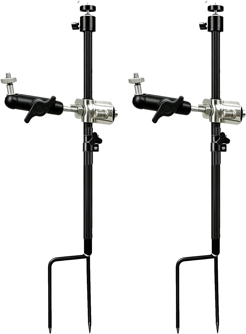 Trail Camera Stand 1/4" Tripod Multi-Pivot Stable Rugged Steel Hunting Trail Camera & Solar Pak Battery Mounting Post
