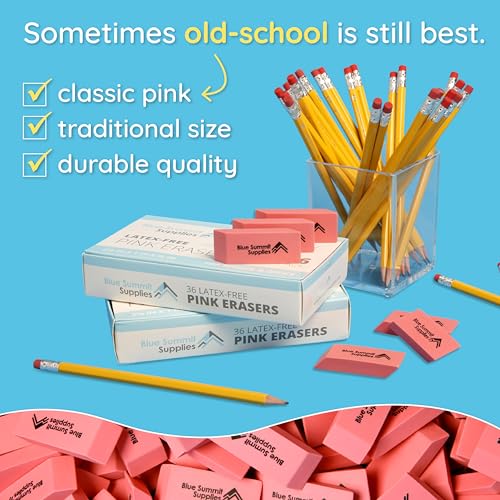 Blue Summit Supplies 100 Pack Pink Erasers, Latex Free Rubber, School Use by Blue Summit Supplies - Used condition - Image 5
