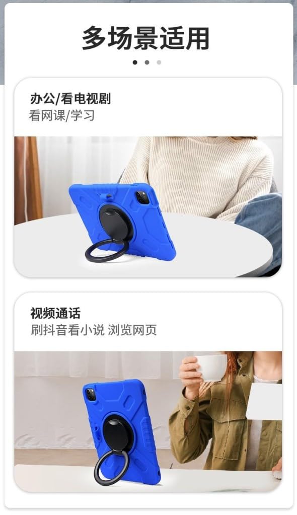 UnDePlus iPad 7. 8. 9. Nesil 10.2" ile uyumlu Kılıf Askılı Silikon Handle Ring Yüzüklü Amour Tank Case 2019 2020 2021 Koyu Mor