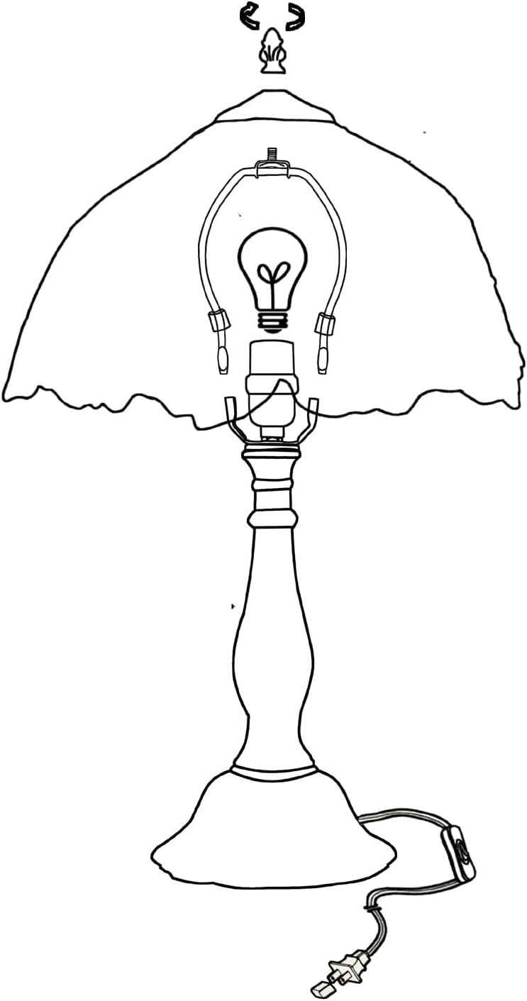 Premium Tiffany Lamp Shade Only, Stained Glass Lamp shades, Flower and Butterfly Design, Handcrafted, 12-in Dia, Exclude Accessories, Use for Table Lamp and Pendant lights, Pack of 1 by NOSHY