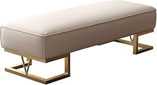 GEK208130 Moderno Muebles de Lujo Ligeros a la Moda, Banco de Zapatos de Entrada, Taburete Cambiador, reposapiés, Dormitorio, mesita de Noche, Banco for sofá Decorativo(Blanco,100 * 45 * 42cm)