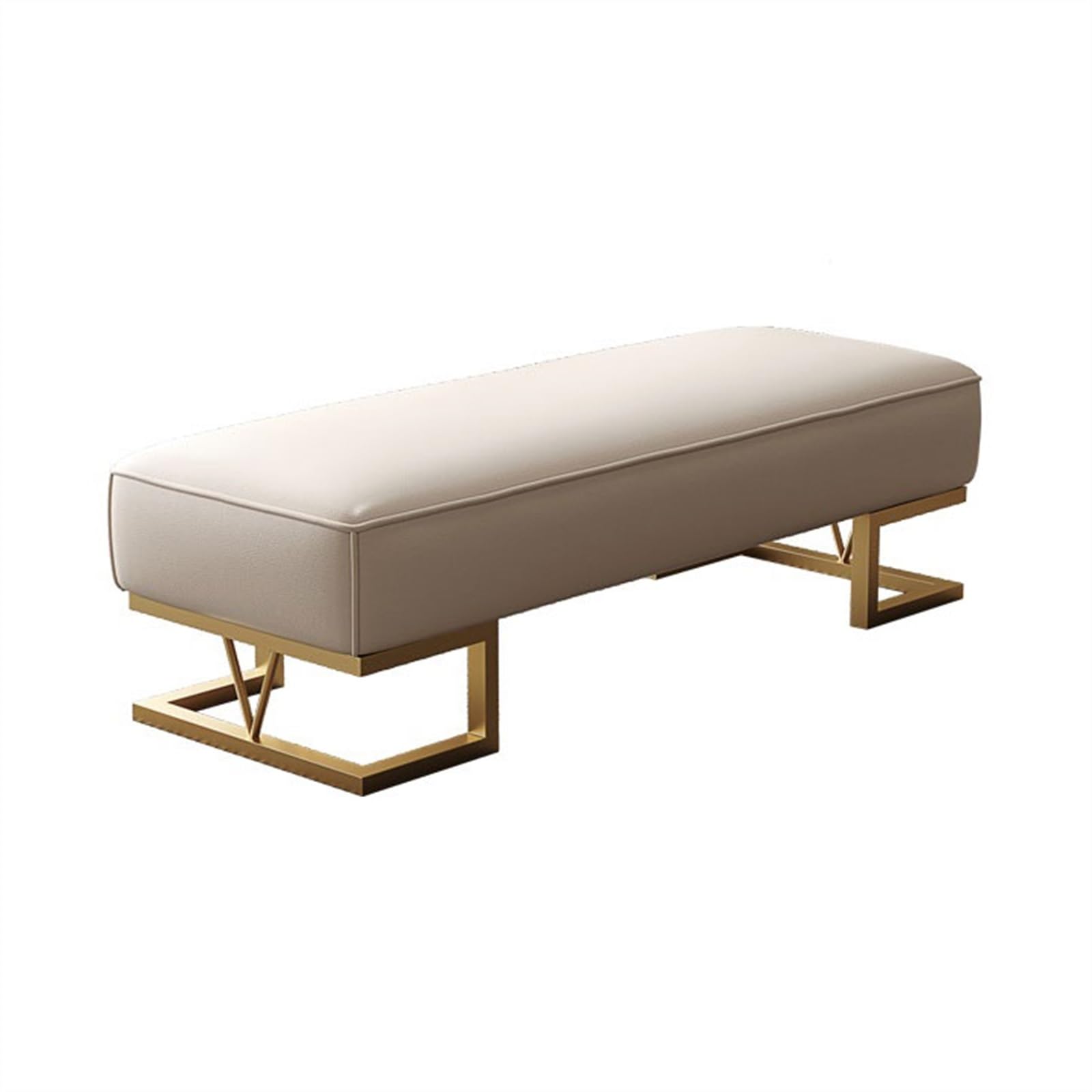 LMMIAOZ White Upholstered Bedroom Bench Stool - Stylish Footrest for Bed Entryway & Hallway - Perfect Decorative Seat (180 x 45 x 42 cm)