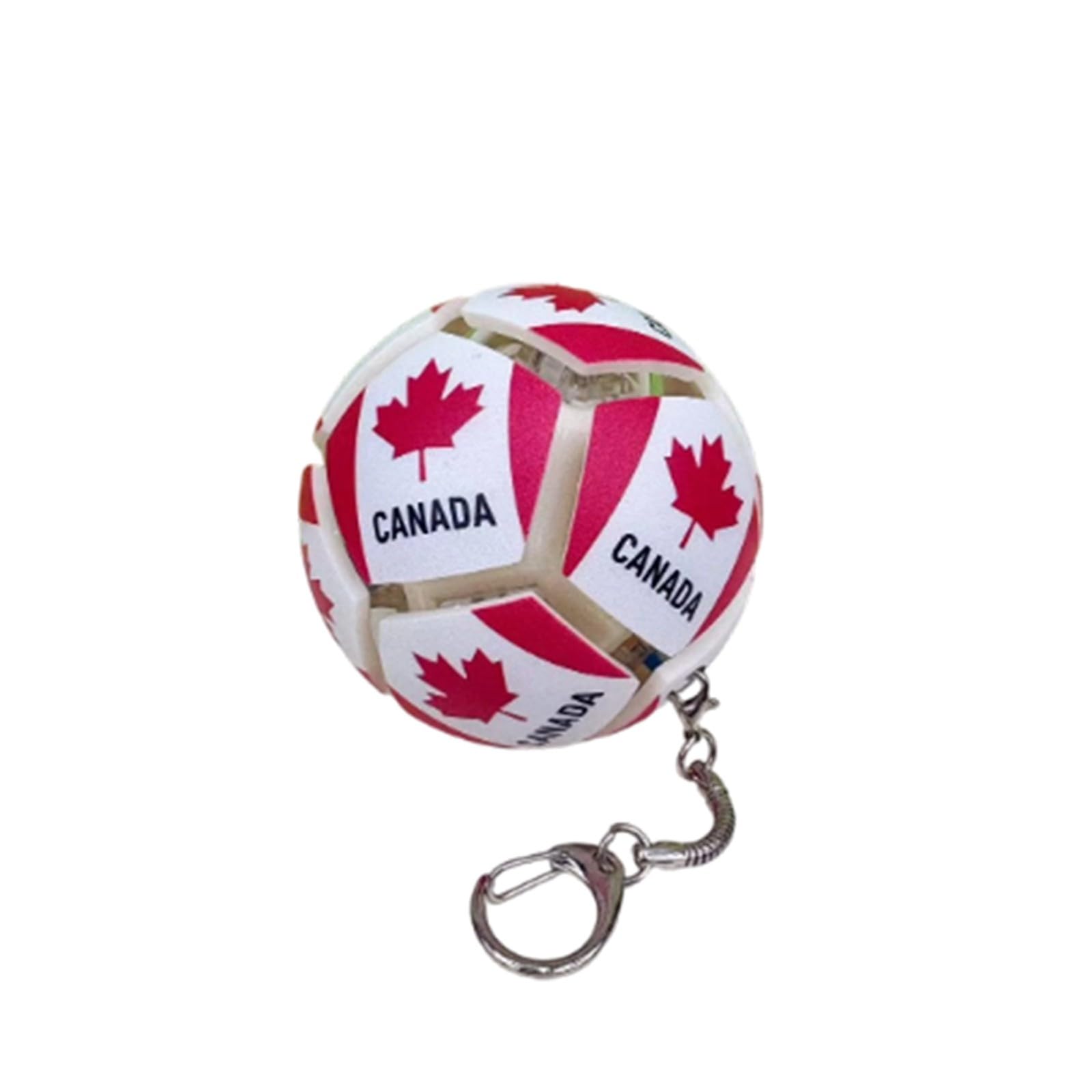 Bgdhinkt Soccer Ball Fidget Keychain, Football Shaped Clicker Stress Relief Toy with Country Flag Patterns, Portable Fidget Toy Keyring for Fans (A-9)