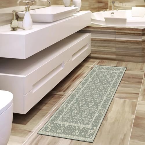 Alfombra verde para pasillo y cocina ideal para crear un hogar acogedor 4