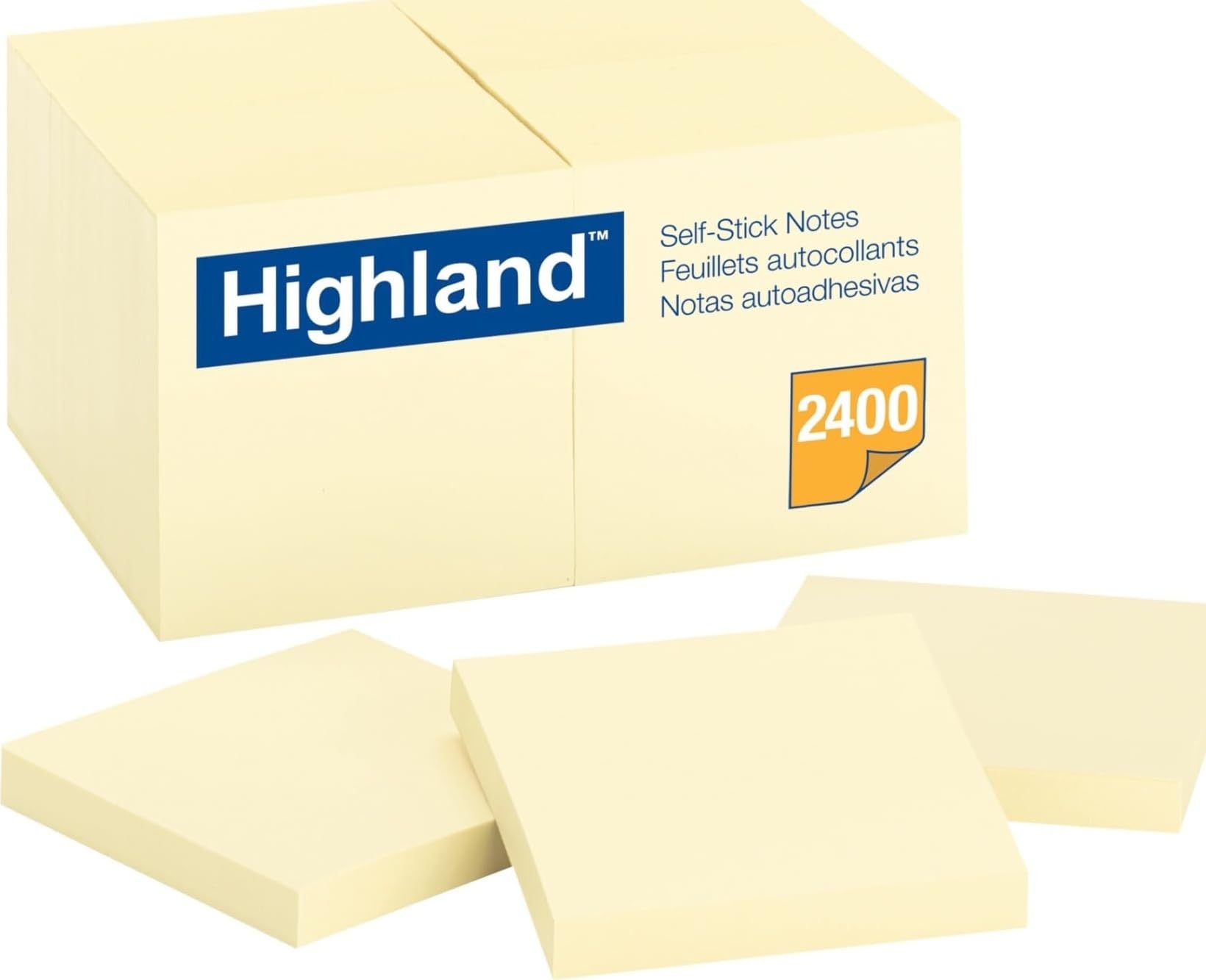 Photo 1 of Highland Sticky Notes, 3 x 3 Inches, Yellow, 24 Pack (6549-24)