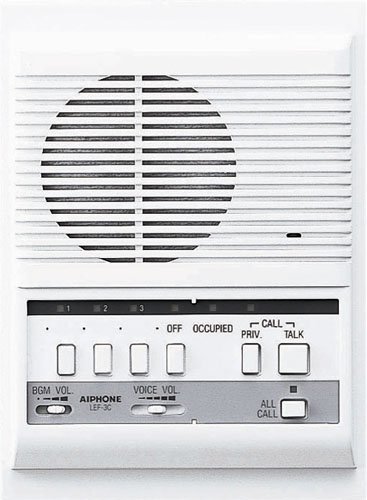 Aiphone LEF-3C Open Voice Selective Call Master Intercom with All-Call Button; Semi-Flush Mount