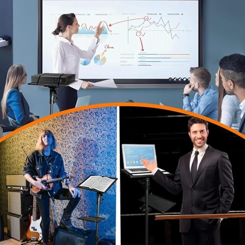 Image of 6FT Heavy Duty Projector Tripod Stand with Wheels, Adjustable Laptop Floor Stand with Tray, Rolling Projector Stand for Laptop, Projector, Tablet, DJ Equipment, Online Meetings, Live Streaming (6ft Wheel Projector with Bag)
