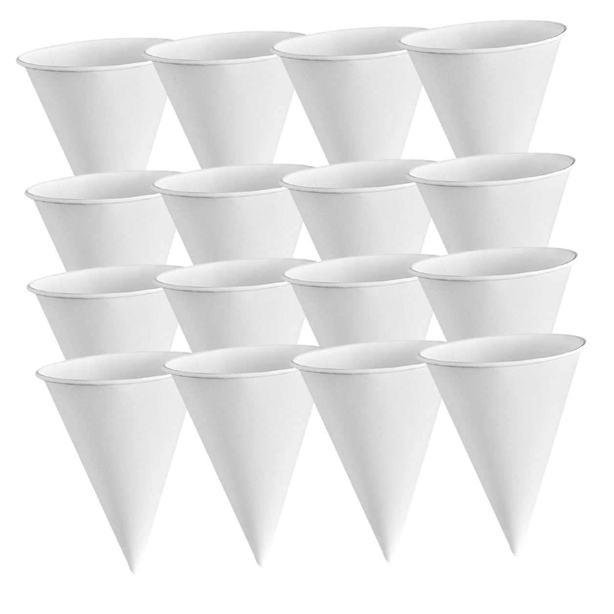 SOLUSTRE Bicchiere di Carta a Cono Bianco 200 Pezzi, Usa e Getta, Leggero | Carta Addensata, Forma Conica, Pratico e Perdite, per Bevande e Gelato, Stile Semplice e Creativo