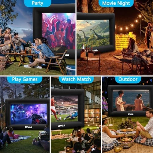 Inflatable Movie Screen Outdoor Projector Screen for Outside 20ft, Blow Up Screens Front and Rear Projection with Air Blower, Best for Movie Nights Backyard Home Theater Pool Party - 3